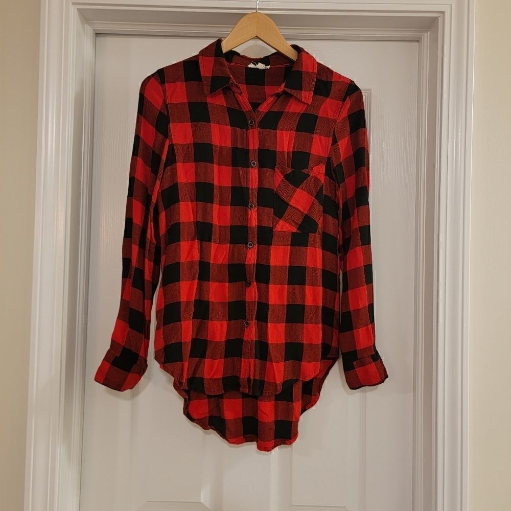 Rebellion buffalo plaid button down top size small
